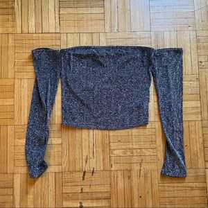 Sparkling Off the Shoulder Crop Top